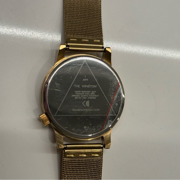 Komono NWOT Winston Royale Zirconium Gold-tone Metal Men's Watch - Picture 3 of 4